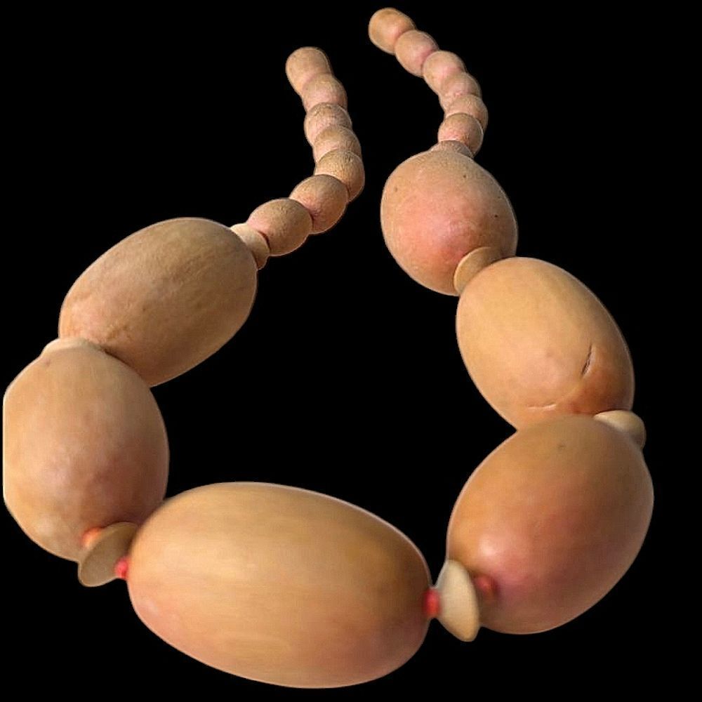 Pink Wooden Bead Choker Style Necklace